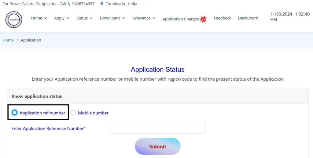 tneb application status