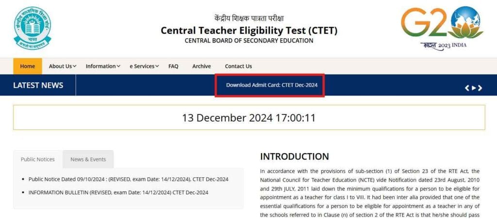 CTET Admit Card 2024 Download Link: @ctet.nic.in - Exam Details 2 CTET Admit Card 2024 download