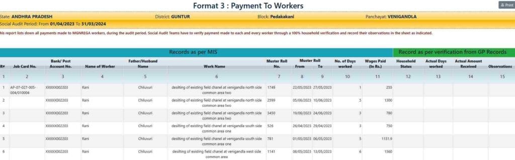 Upadi Hami Pathakam Payment Status 2025 @MGNREGA 8 payment dashboard