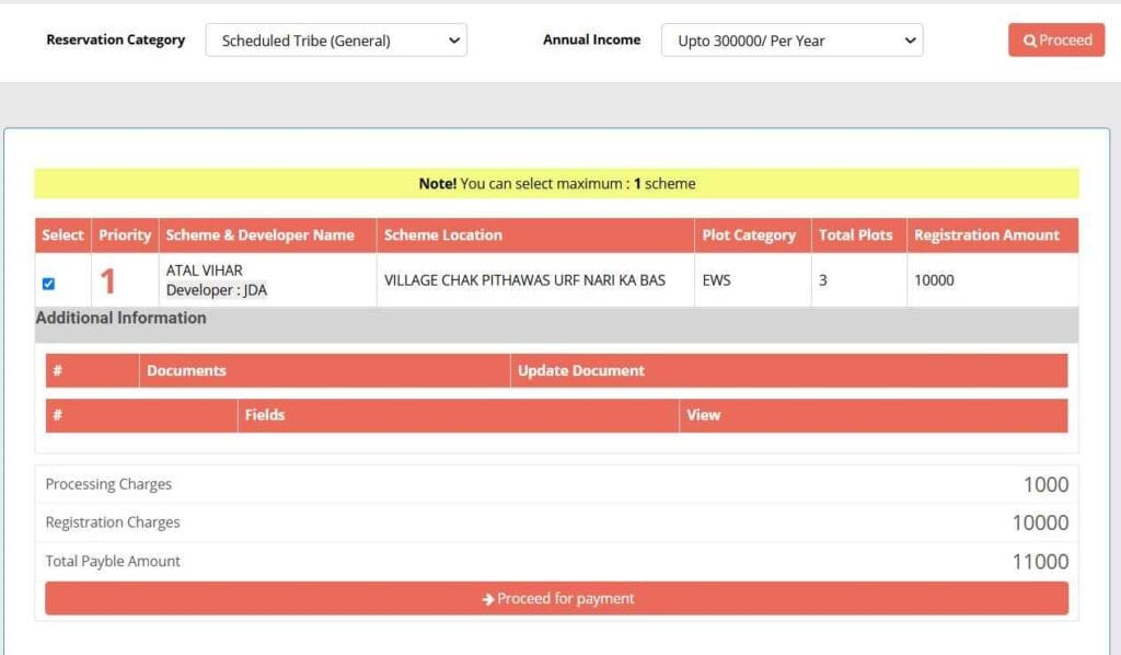 JDA Housing Scheme(JDA New Scheme) 2024 – Affordable Housing Details 9 scheme fee